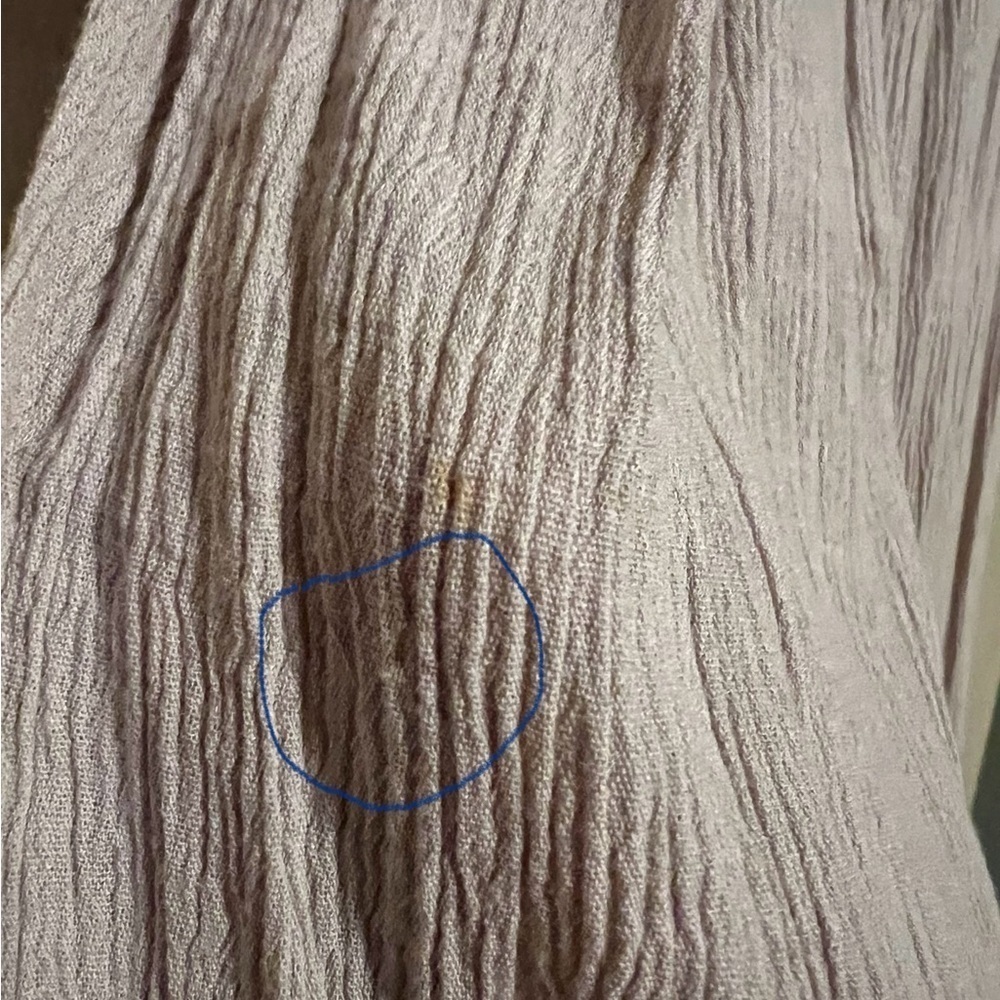 Aerie Beige gauze dress M crochet neck Tie front shift cruise vacation festival - Picture 4 of 7